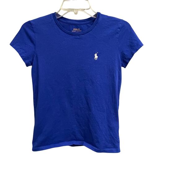 Ralph Lauren Polo Womens Size XS Royal Blue Tee Classic Preppy Lightweight - Picture 1 of 4